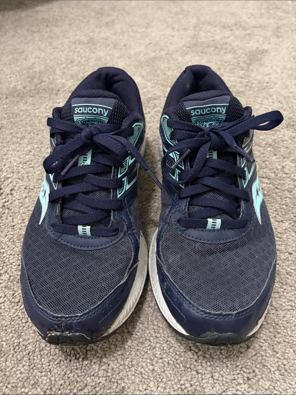 Saucony Women’s Navy with Aqua Accent Running Sneakers